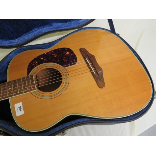 104 - Late 60s early 70s Harmony Sovereign six string acoustic guitar with spruce top, mahogany back and s... 