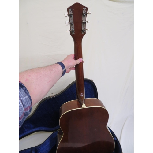 104 - Late 60s early 70s Harmony Sovereign six string acoustic guitar with spruce top, mahogany back and s... 