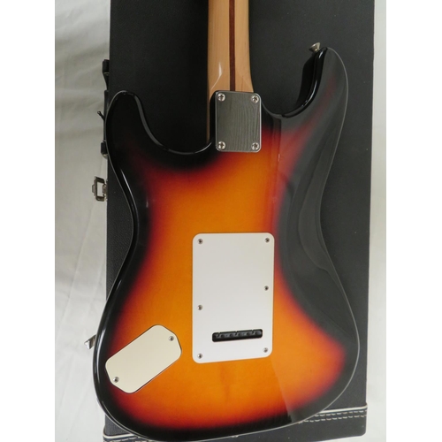 107 - Fender made in Mexico Stratocaster - sunburst body, three single coil pickups plus Roland at the bri... 