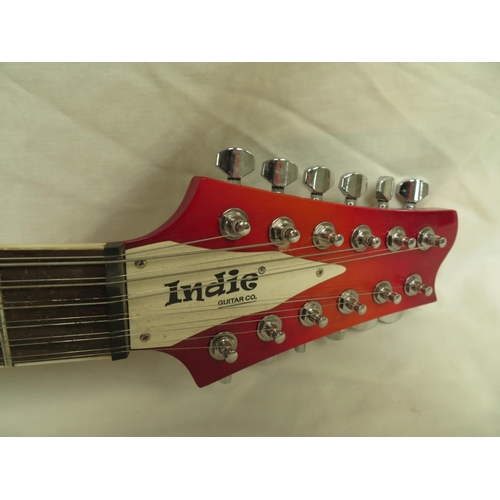 108 - Indie music 12 string Rickenbacker electric guitar copy with padded case