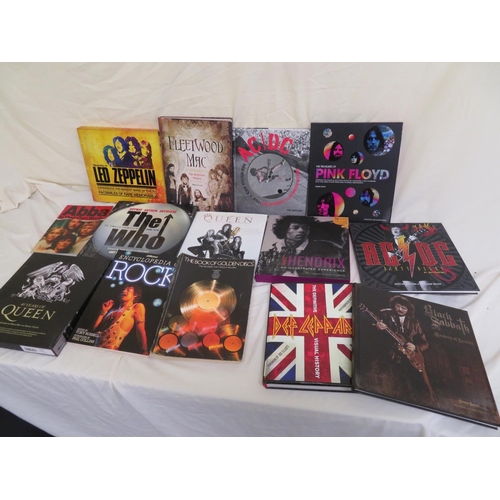 117 - Large collection of coffee table books including Led Zeppelin, Black Sabbath, Rolling Stones etc