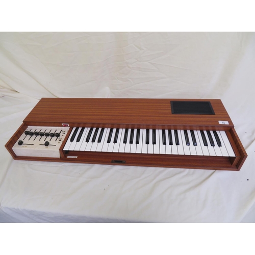 95 - Unbranded possibly scratch built keyboard/synth? various inputs and outputs to the back with multipl... 