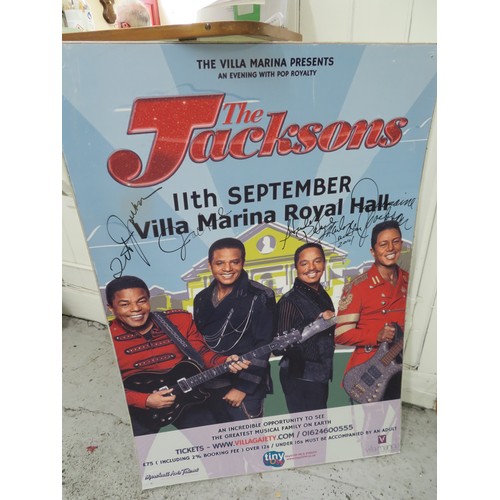 150 - An original Villa Marina advertising poster 'The Jacksons' signed by the band - Set list from the co... 