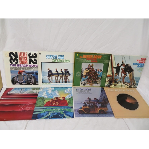 11 - Extensive collection of The Beach Boys LPs including Pet Sounds, Smiley Smile, Holland, Surfs Up, et... 