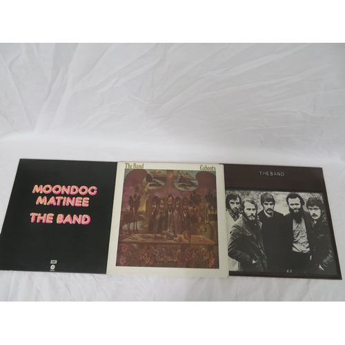 12 - The Band - Moondog Matinee (E-SW 11214) with poster, Cahoots (EA-ST 651) & The Band (E-ST 132)