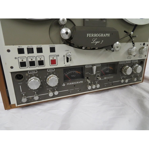 175 - Ferrograph Logic 7 Reel to Reel, running, requires service - plus blank reels