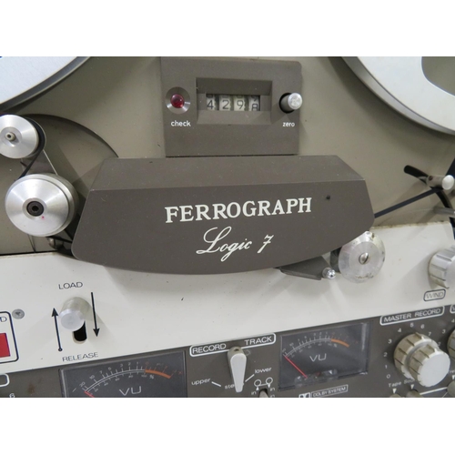 175 - Ferrograph Logic 7 Reel to Reel, running, requires service - plus blank reels