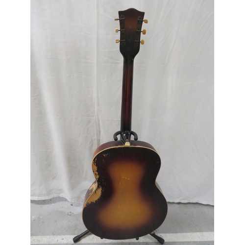 191 - Rosetti archtop acoustic guitar with bespoke copper Art Deco style pickguard, single pickup to botto... 