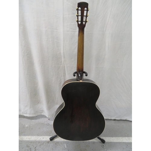 192 - Circa 1940s archtop acoustic guitar - tobacco sunburst coloured body, narrow neck possibly American ... 