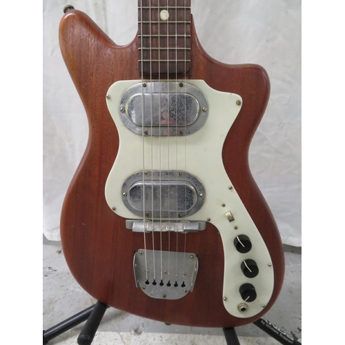 194 - 1960s Broadway Plectric II guitar - mahogany body and neck, two massive looking chrome covered picku... 