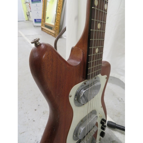 194 - 1960s Broadway Plectric II guitar - mahogany body and neck, two massive looking chrome covered picku... 