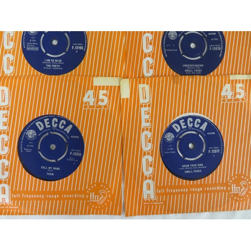 4 - A good collection of DECCA blue label singles including The Zombies, Rolling Stones, The Animals etc