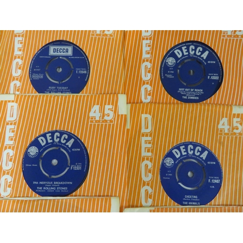 4 - A good collection of DECCA blue label singles including The Zombies, Rolling Stones, The Animals etc