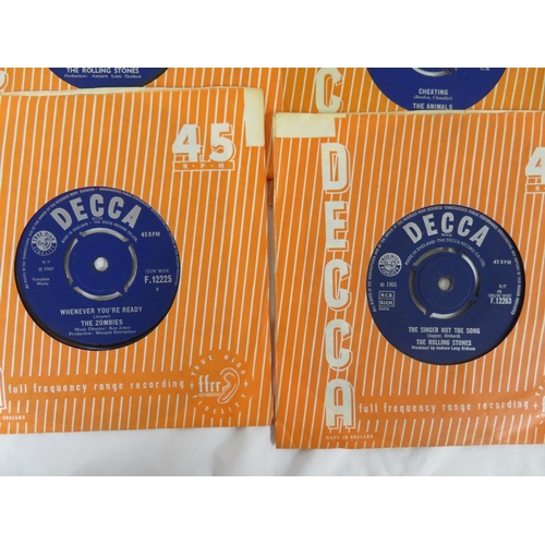 4 - A good collection of DECCA blue label singles including The Zombies, Rolling Stones, The Animals etc