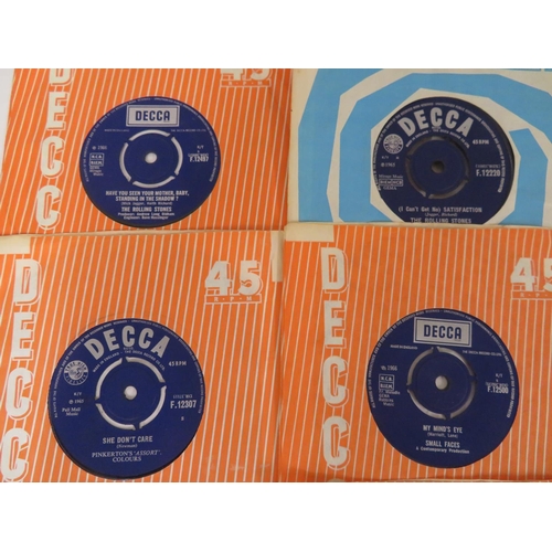 4 - A good collection of DECCA blue label singles including The Zombies, Rolling Stones, The Animals etc