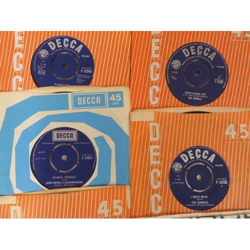 4 - A good collection of DECCA blue label singles including The Zombies, Rolling Stones, The Animals etc