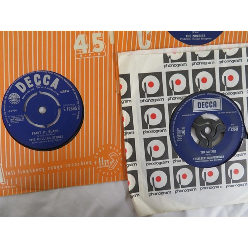 4 - A good collection of DECCA blue label singles including The Zombies, Rolling Stones, The Animals etc