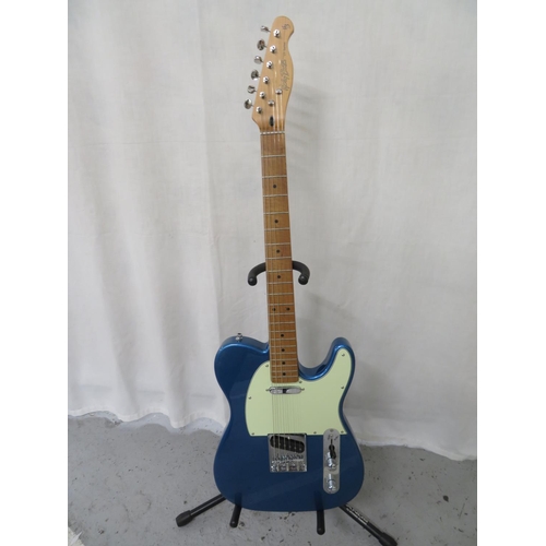 56 - Harley Benton VT Series sparkly blue telecaster guitar with chrome hardware