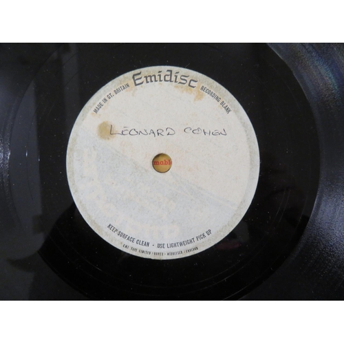 9 - RARE - Leonard Cohen Emidisc acetate side A having 'Famous Blue Raincoat', 'Love call you by your na... 