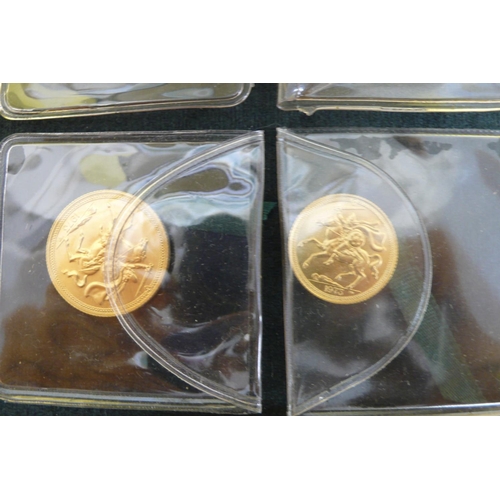 19 - Isle of Man 1973 four coin gold set in original green case