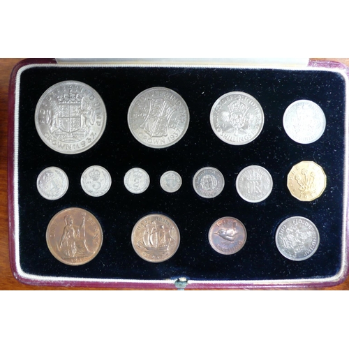 22 - 1937 GB fifteen specimen coin set, cased