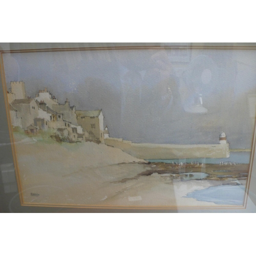 36 - Nancy Corkish
Castletown Breakwater
Watercolour
Signed & dated '80
11.5x17ins