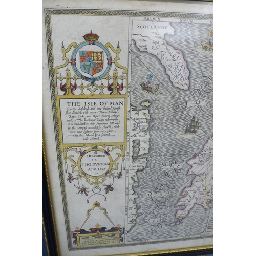 40 - John Speed 1627 Edition Map of the Isle of Man
Scales 5 & 20 miles - 2.25ins
English Text to back, H... 