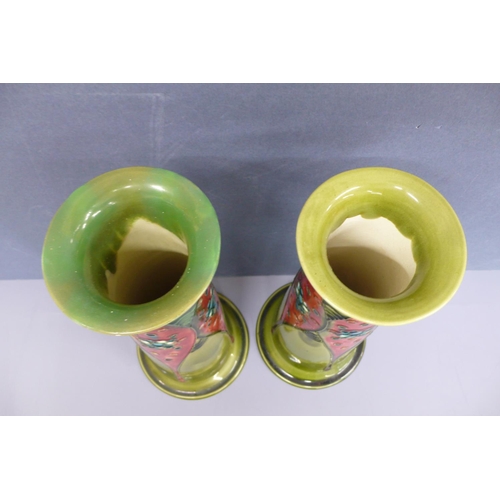 45 - Pair of Art Nouveau Minton Ltd No.1 secessionist period earthenware vases designed by John Wadsworth... 