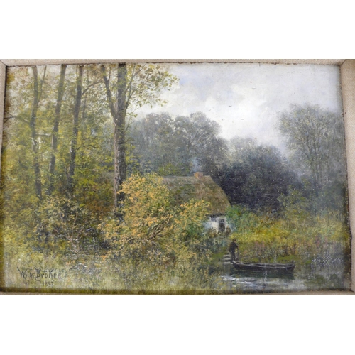 47 - Wilhelm Bröker
Man with boat and woman by a thatched cottage in the forest
oil on canvas
Signed and ... 