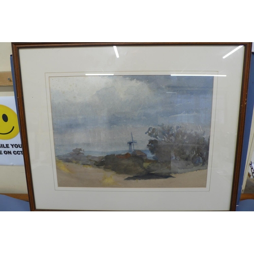 48 - Archibald Knox (1854-1953)
Windmill (possibly Mullen Guiye, Andreas)
Watercolour
17x22ins