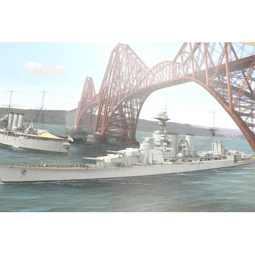 87 - Ivan Berryman
Royal Navy Warships Passing Under the Firth Bridge
Oil on Canvas
Signed & dated '04
24... 