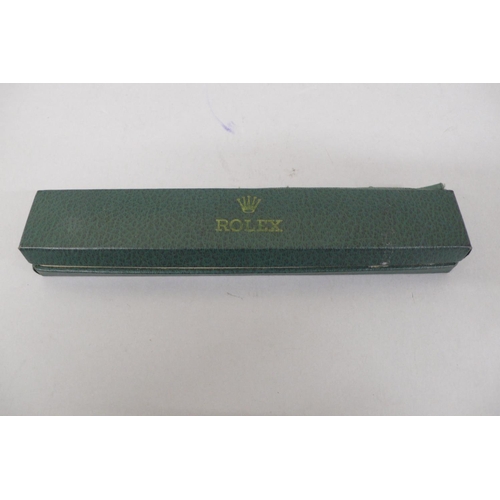 107 - Ladies 9ct Gold Rolex Precision wind up wristwatch with gold strap, Boxed, Total weight 24.5 grms