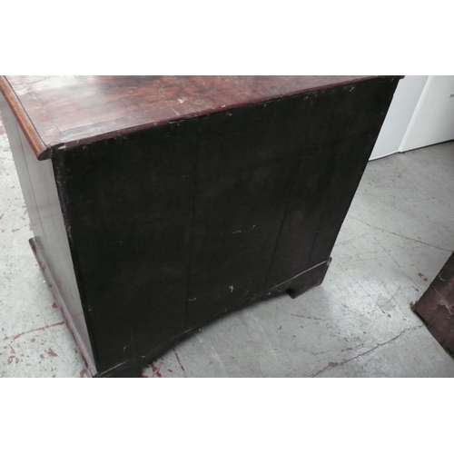 114 - GIII Mahogany Crossbanded Chest of four long graduated drawers of small proportions on bracket feet,... 