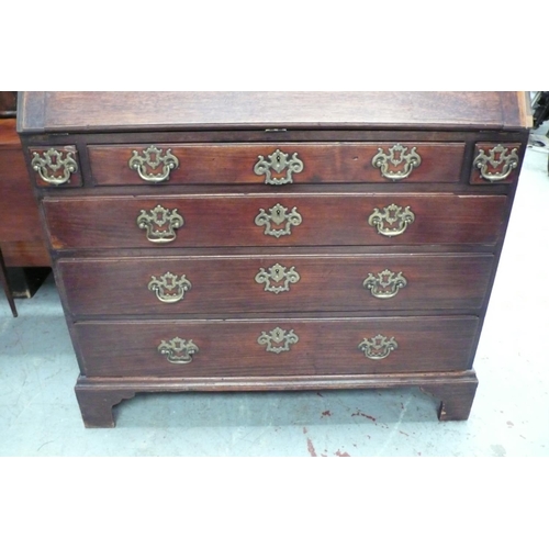 115 - GII/GIII Mahogany Bureau bookcase with fitted interior having numerous secret drawers. four graduate... 