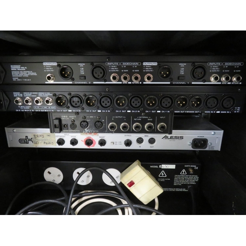 262 - SKB rack unit containing - Behringer Composer Pre-XL & Ultralink Pro, Zoom 9050 effects unit, Alesis... 