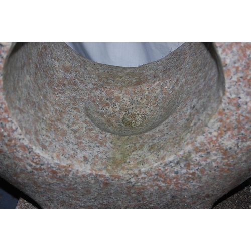 65 - Pair of Red Granite Garden Flame Bubbler Fountains, Ht. 33ins