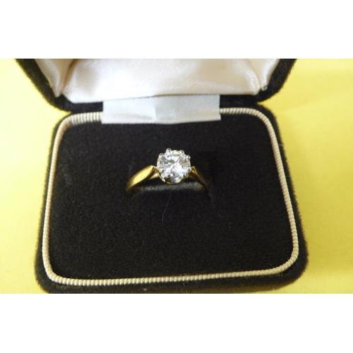 352 - Solitaire Diamond Ring Set in 18ct Gold Approx 1ct, Size O