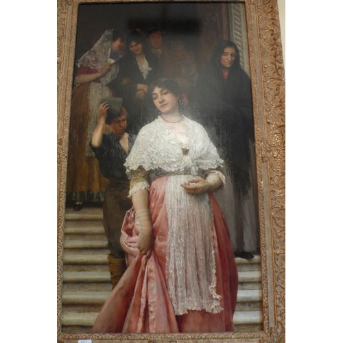 49 - Eugene De Blaas (1843-1931)
After Church
Oil on Panel
Signed and Dated 1883
In Original Gilt Wood an... 