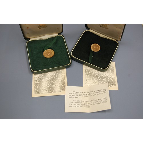 21 - 1965 Isle of Man Gold Sovereign & Half Sovereign, Cased with certificates