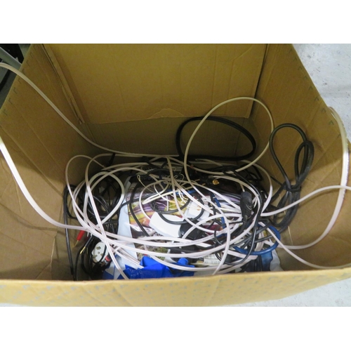 297 - Box of Assorted Audio and Power Cables