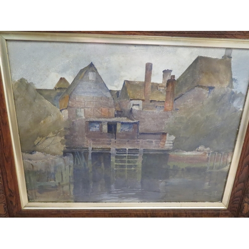 100 - Archibald Knox (1864-1933, British) Maple Durham Water Mill (?), Watercolour, 17x22ins