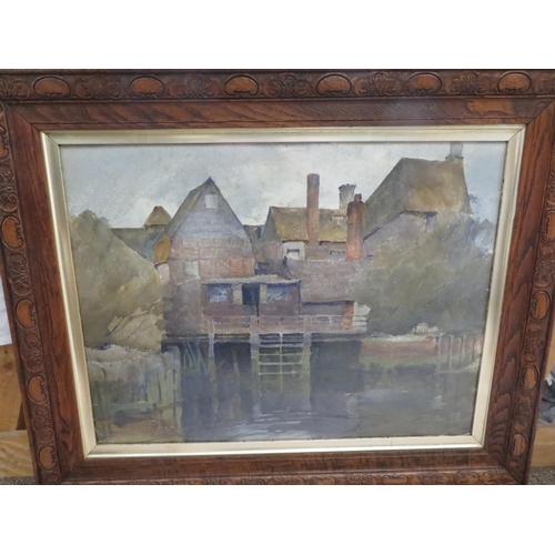 100 - Archibald Knox (1864-1933, British) Maple Durham Water Mill (?), Watercolour, 17x22ins