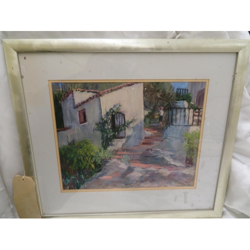 12 - Ann Heath, 'Spanish Garden', pastels, signed & dated 2001, 11x13.5ins