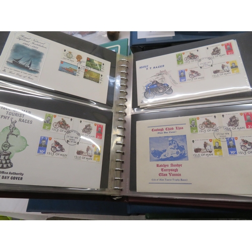 124 - Five Albums of Isle of Man First Day covers, some signed, from 1973 to 1987