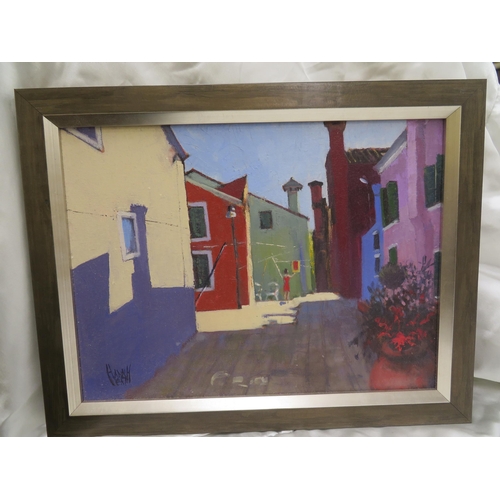 13 - Ann Heath, 'Spanish Back Streets', oil on canvas, signed, 12x15.5ins