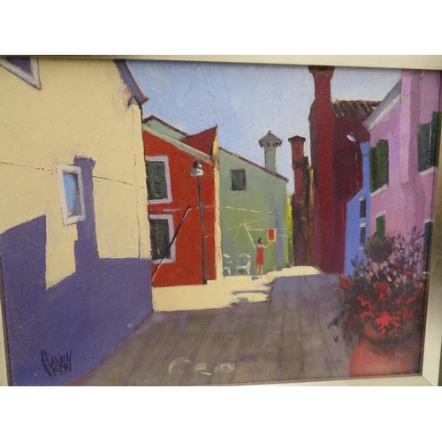 13 - Ann Heath, 'Spanish Back Streets', oil on canvas, signed, 12x15.5ins