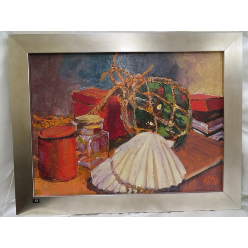 14 - Ann Heath, 'Studio Junk', oil on canvas, signed, 12x16ins