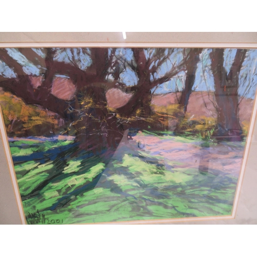 18 - Ann Heath, 'In the Shade of the Trees', colour chalks, signed & dated 2001, 10.5x13.5ins