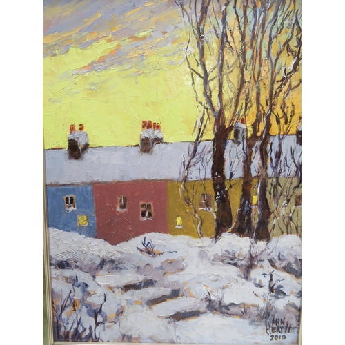 2 - Ann Heath, 'Overnight Snow, Ramsey', oil on board, signed dated 2010, 16x12ins, see label verso