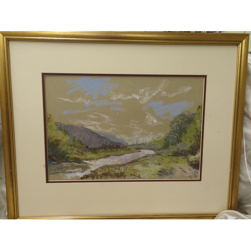 27 - Maurice Heath, 'Sulby River', pastel, signed & titled verso, 10x14ins